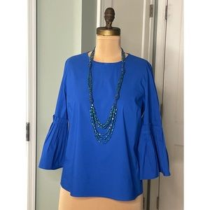 Marled Reunited Blue Blouse with Bell Sleeve M